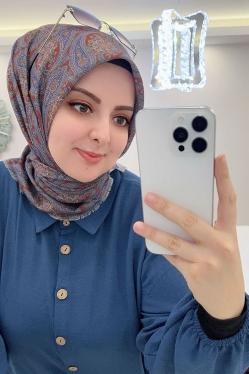 Rüya Koton Eşarp Etnik Desen