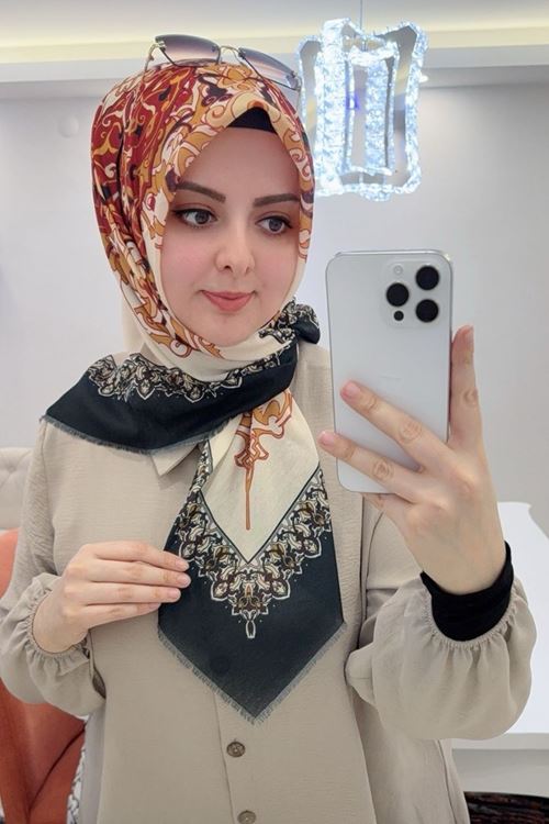Rüya Koton Eşarp Silkho Desen