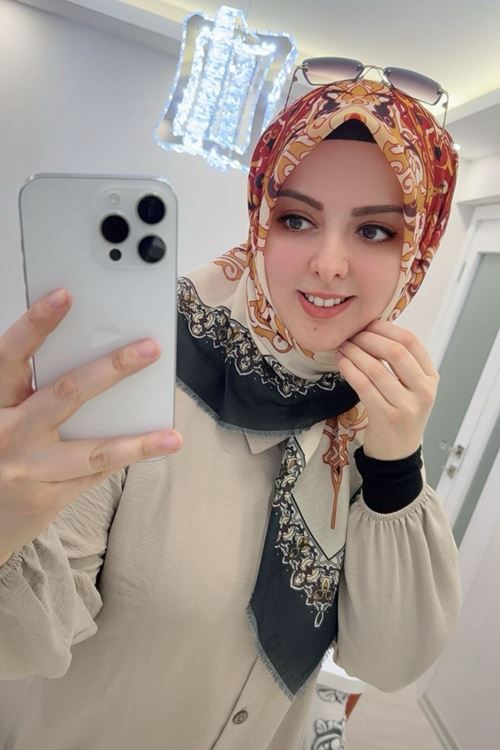 Rüya Koton Eşarp Silkho Desen