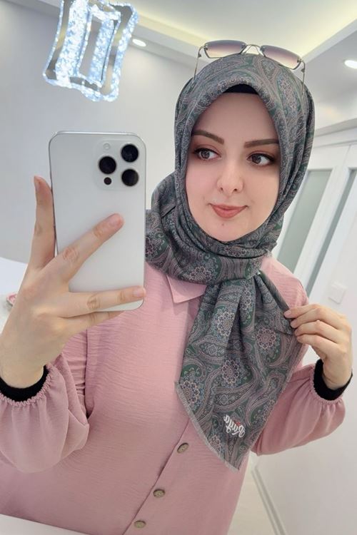 Rüya Koton Eşarp Etnik Desen 