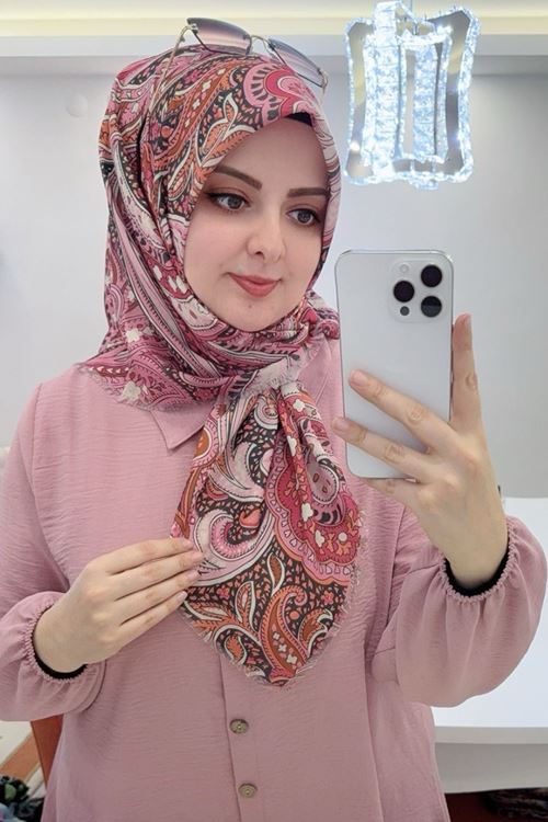 Rüya Koton Eşarp Etnik Desen