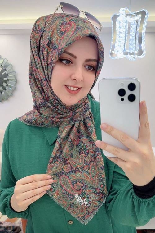 Rüya Koton Eşarp Mini Etnik Desen