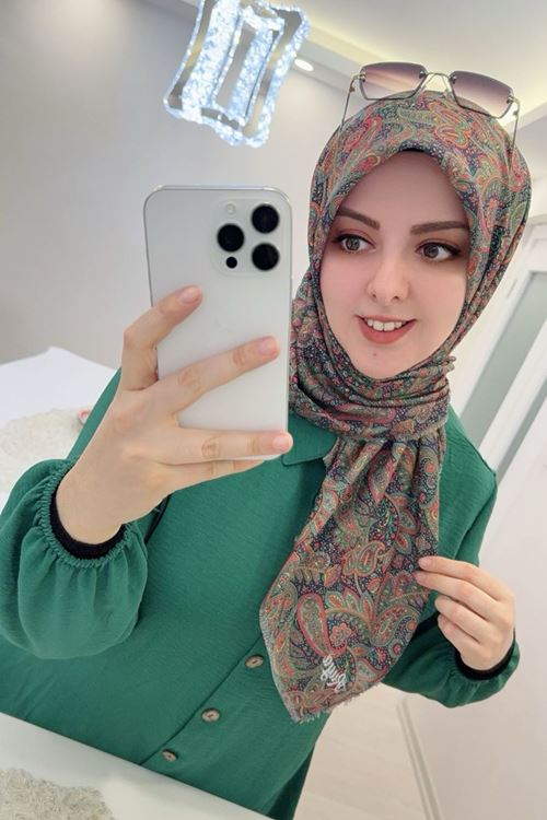 Rüya Koton Eşarp Mini Etnik Desen