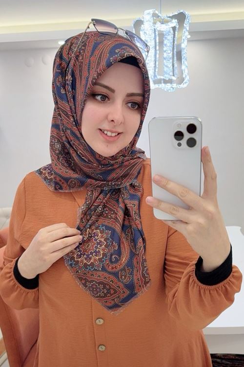 Rüya Koton Eşarp Etnik Desen Kod:4461