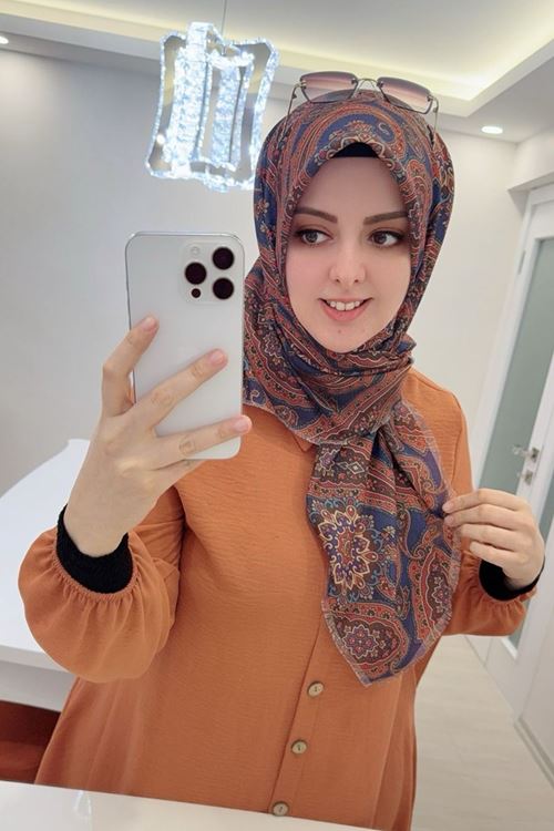 Rüya Koton Eşarp Etnik Desen Kod:4461