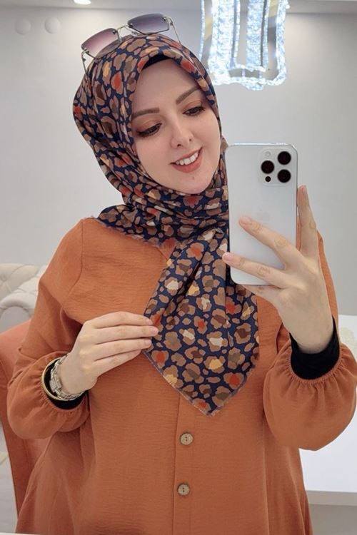 Rüya Koton Eşarp Leopar Desen