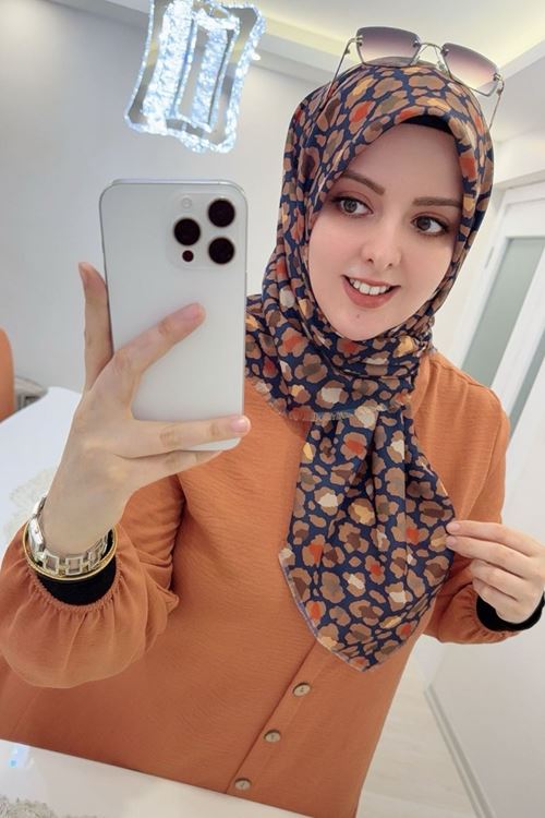 Rüya Koton Eşarp Leopar Desen