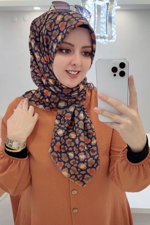 Rüya Koton Eşarp Leopar Desen