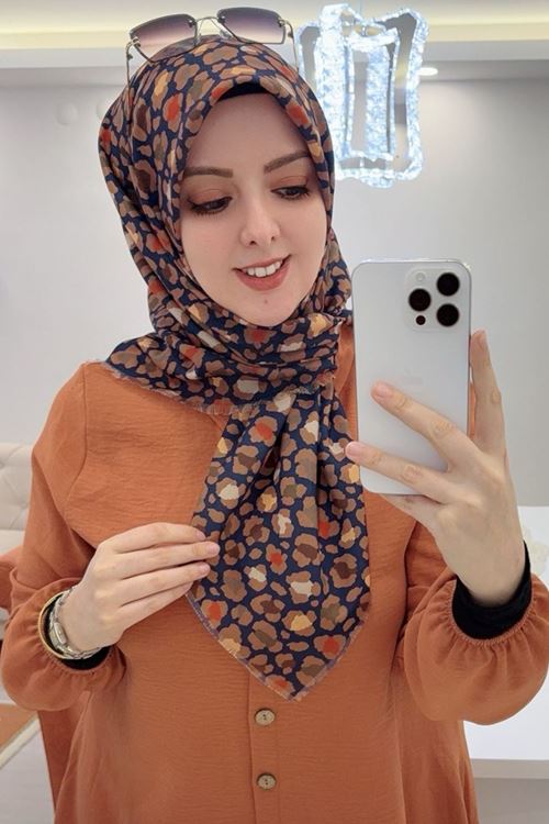 Rüya Koton Eşarp Leopar Desen