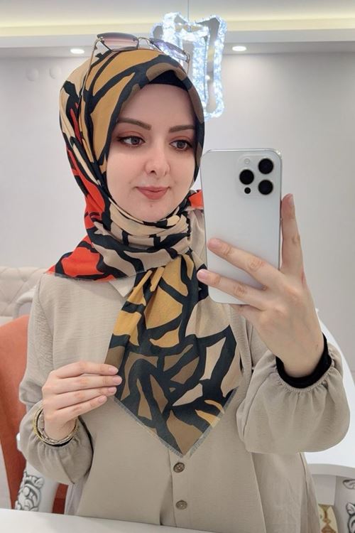 Rüya Koton Eşarp Yaprak Modeli kod:0099
