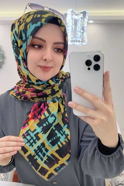 Rüya Koton Eşarp Rengarenk Modeli