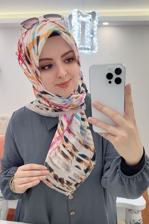 Rüya Koton Eşarp Renkli Model