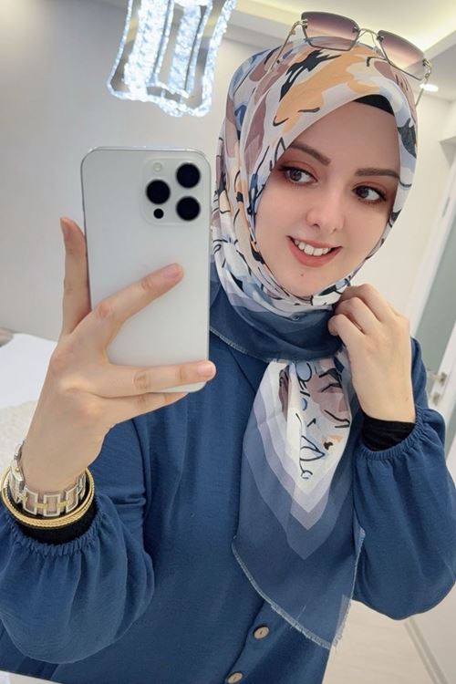 Rüya Koton Eşarp Gül Modeli