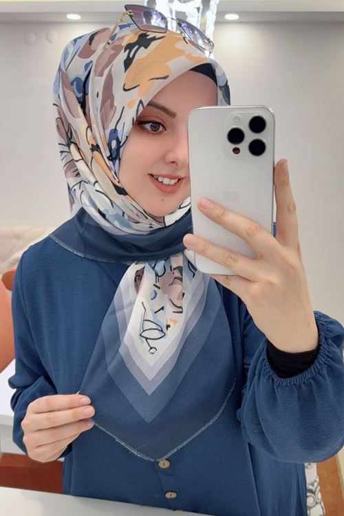 Rüya Koton Eşarp Gül Modeli