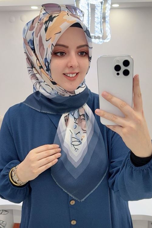 Rüya Koton Eşarp Gül Modeli