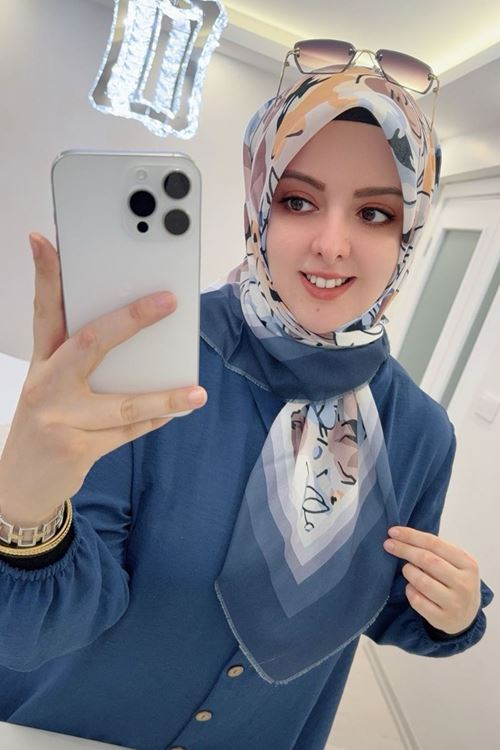 Rüya Koton Eşarp Gül Modeli