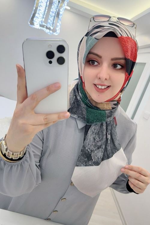 Rüya Koton Eşarp Zebra Sportif Model