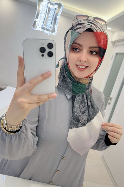 Rüya Koton Eşarp Zebra Sportif Model