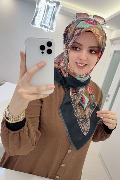 Rüya Koton Eşarp Etnik Desen