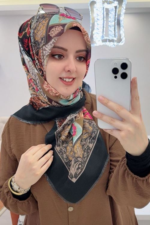 Rüya Koton Eşarp Etnik Desen