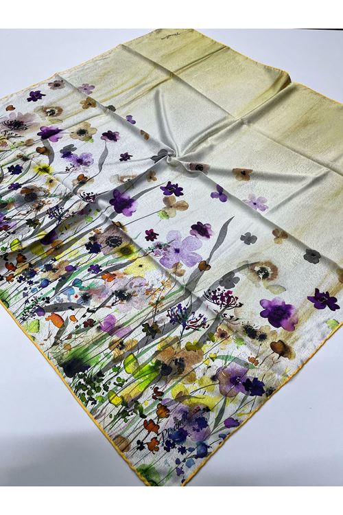 Papatya Desen İpeksi Eşarp  