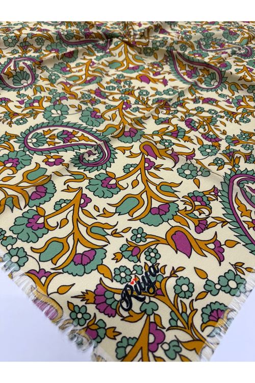 Rüya Koton Eşarp Etnik Çini Desen  