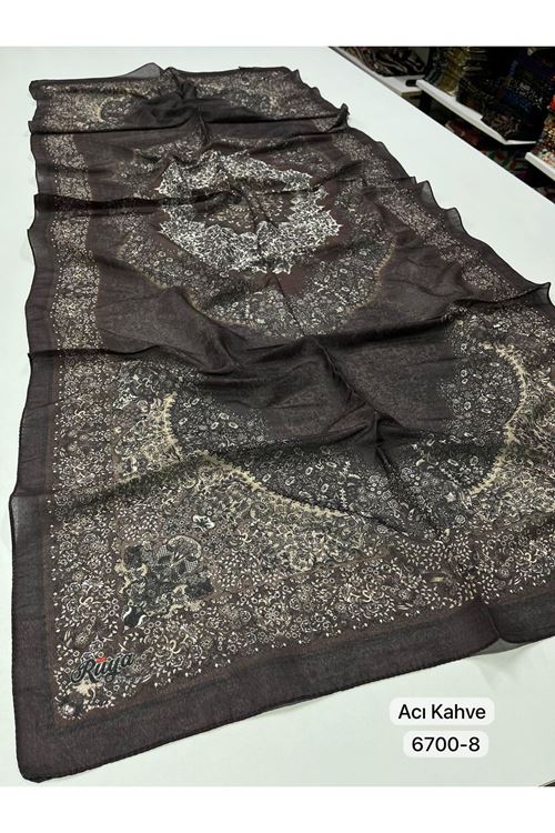 Rüya Organik Şal Kod:6700-8 (Acı Kahve)