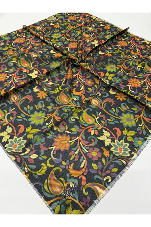 Rüya Koton Eşarp Etnik Çiçek Desen 