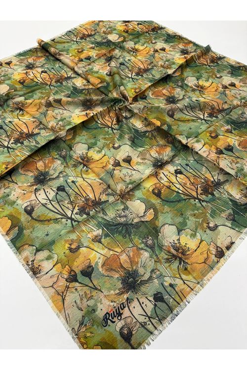 Rüya Koton Eşarp Gelincik Desen 