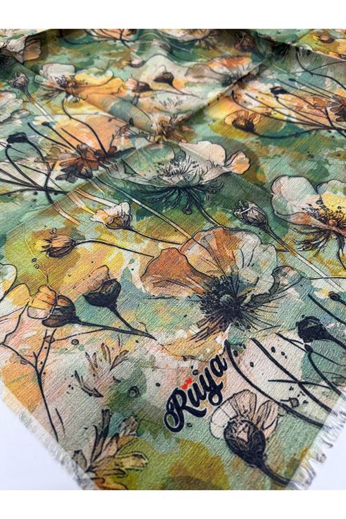 Rüya Koton Eşarp Gelincik Desen 