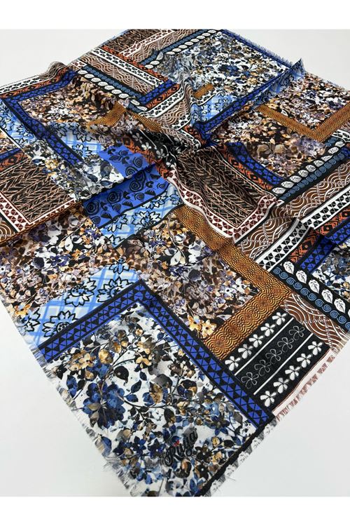 Rüya Koton Eşarp Etnik Desen 