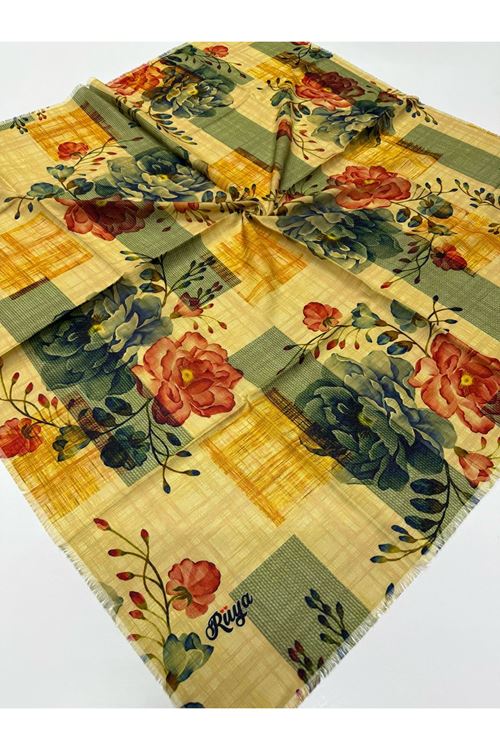 Rüya Koton Eşarp Rose Desen 