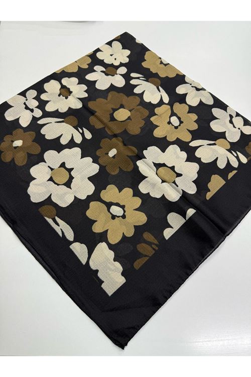 Çiçek Desen Naturel Eşarp