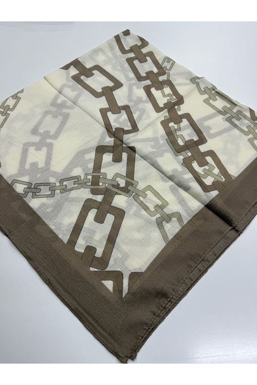 Zincir Desen Naturel Eşarp 