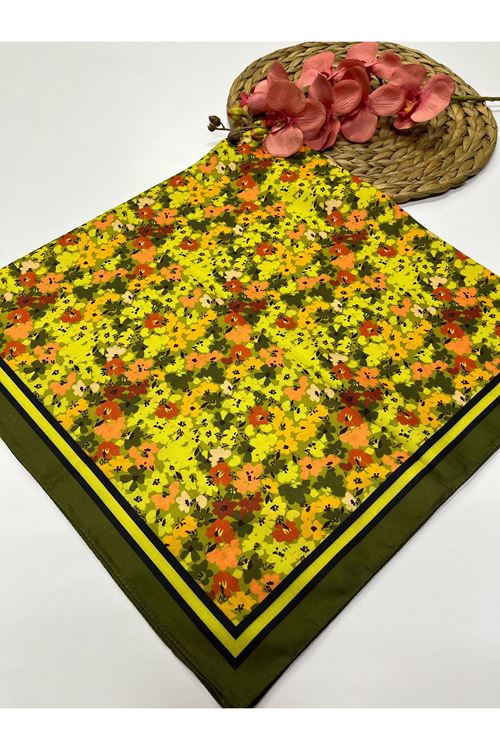 Çiçek Desen Soft Eşarp