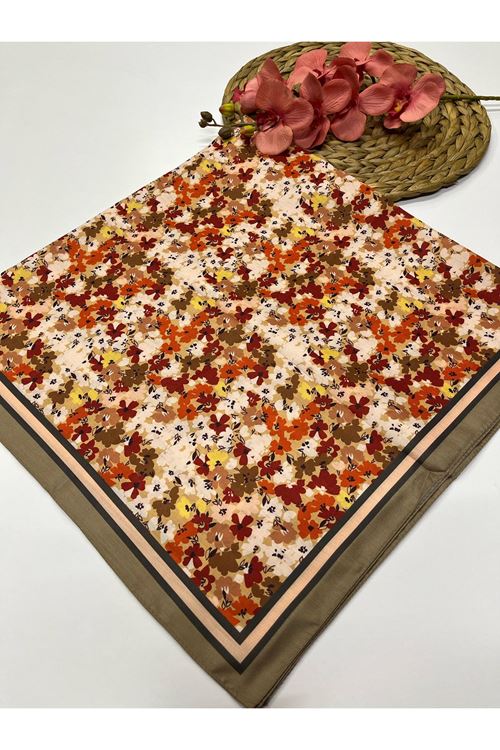 Çiçek Desen Soft Eşarp 