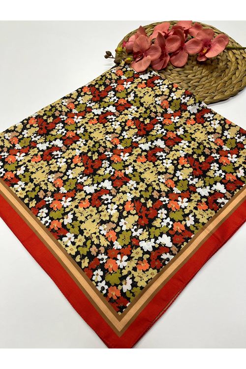 Çiçek Desen Soft Eşarp  