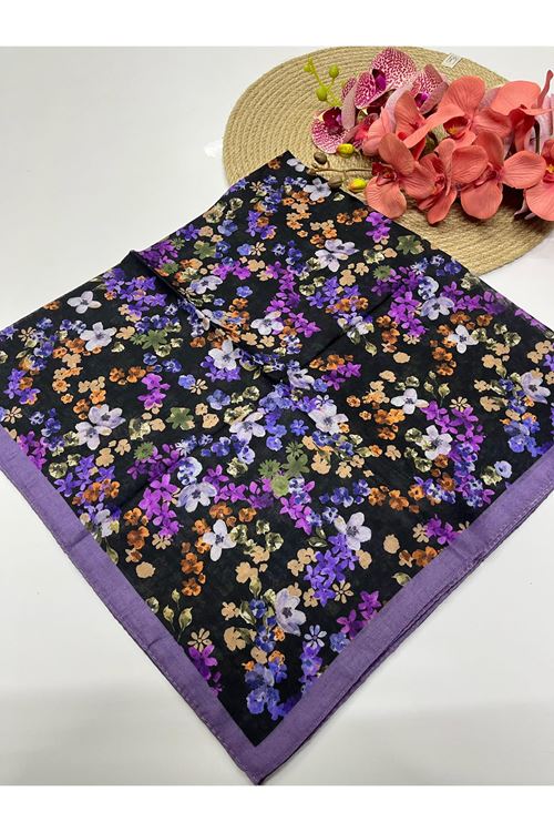  Gece Çiçeği Model Soft Eşarp   