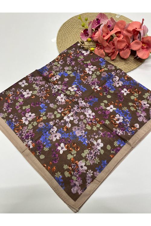  Gece Çiçeği Model Soft Eşarp  