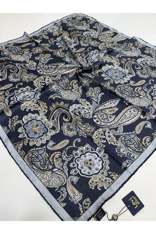 Levidor Kristal Eşarp Etnik  (Lacivert) Kod:1280