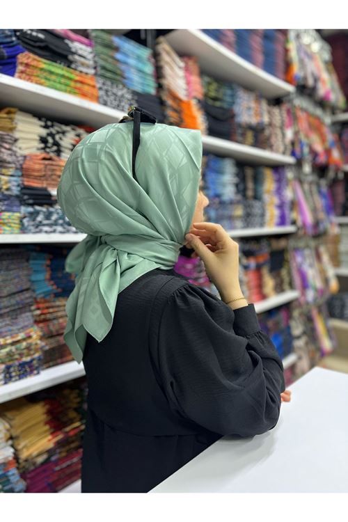 Damas Desen  Jakar Eşarp (Mint)