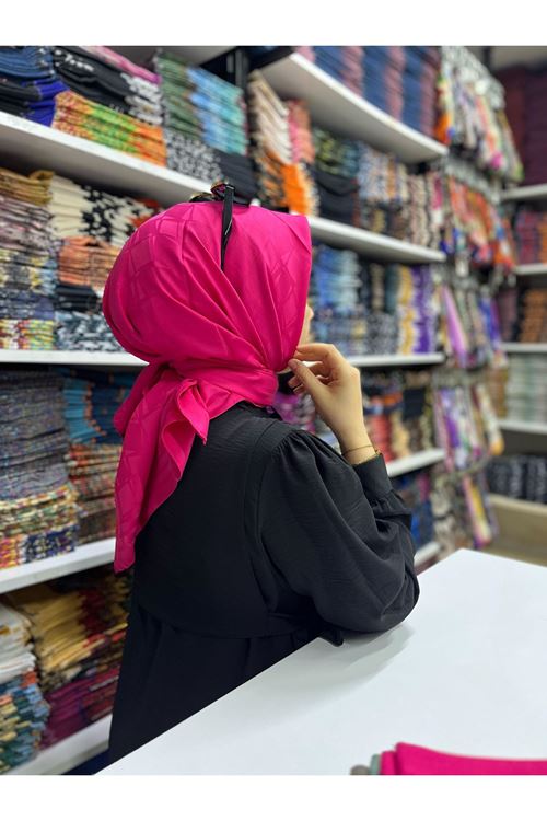 Damas Desen  Jakar Eşarp (Fuşya)