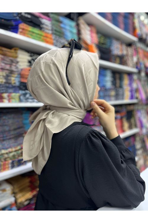 Damas Desen  Jakar Eşarp (Koyu Taş)