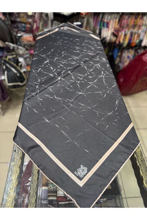 Levidor Kristal Eşarp (Antrasit Ekru) Kod:1282