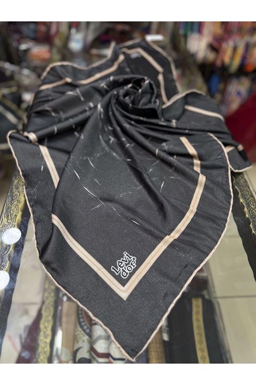 Levidor Kristal Eşarp (Antrasit Ekru) Kod:1282