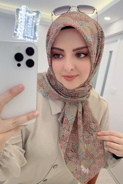 Rüya Koton Eşarp Etnik Desen