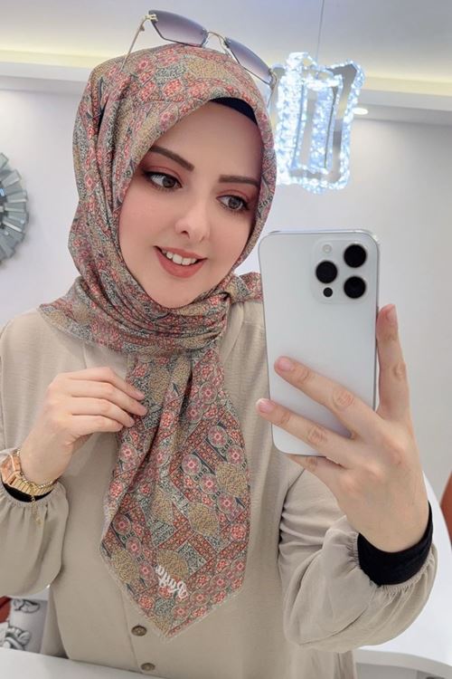 Rüya Koton Eşarp Etnik Desen