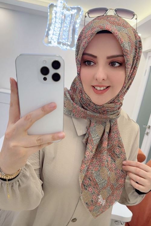 Rüya Koton Eşarp Etnik Desen