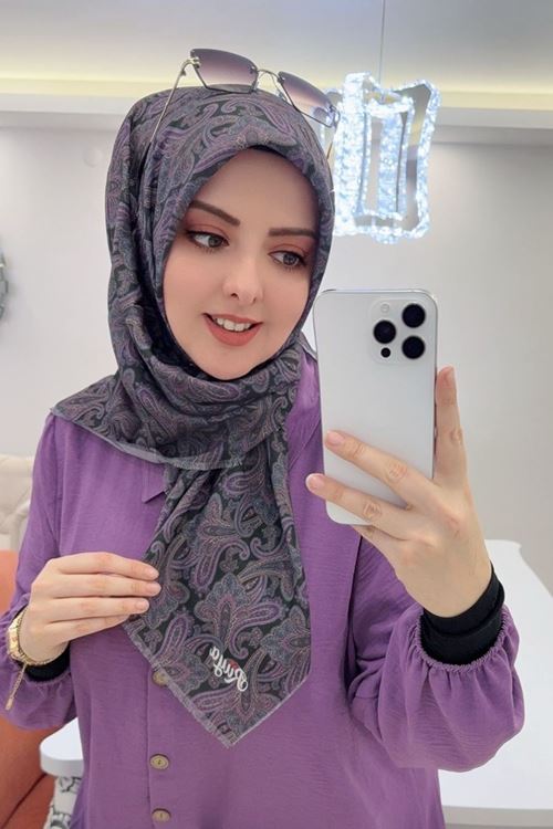 Rüya Koton Eşarp Etnik Desen