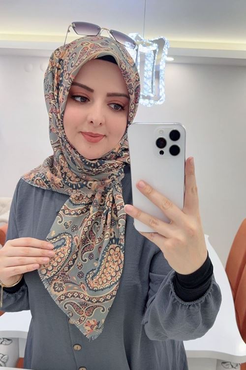 Rüya Koton Eşarp Etnik Desen 